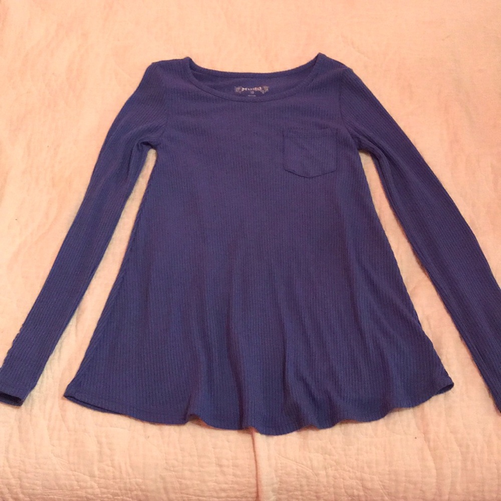 Blue Long Sleeved Girls Shirt